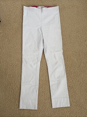Gretchen Scott Designs Hot Pink Waistband White Leggings